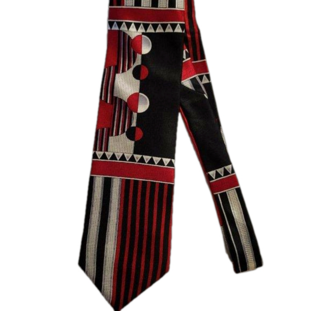 Mod Vintage Men's Tie in Black, Red & Gray
